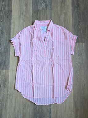 LOLA RIVER Pink & White Striped Top